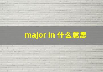 major in 什么意思